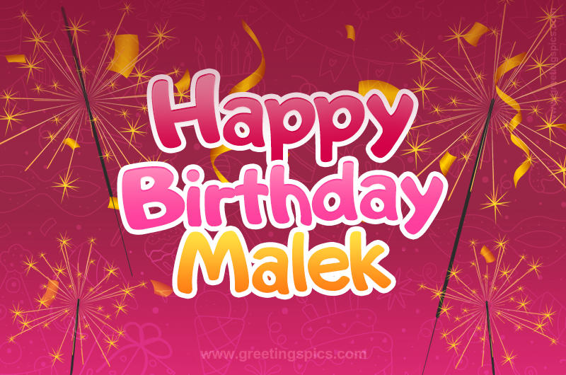 Happy Birthday Malek Image with sparklers