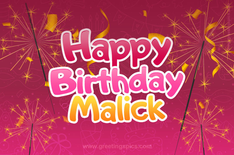 Happy Birthday Malick Image with sparklers