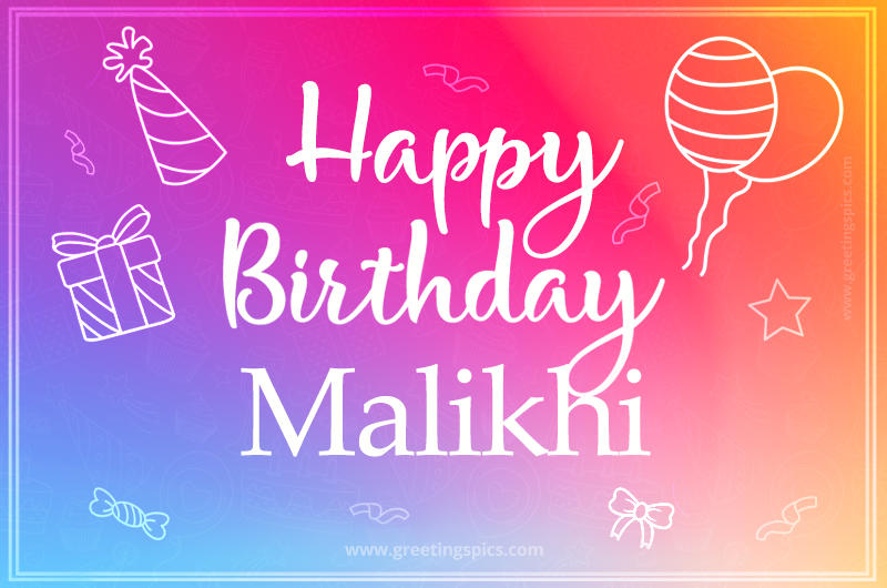 Colorful Happy Birthday Card For Malikhi