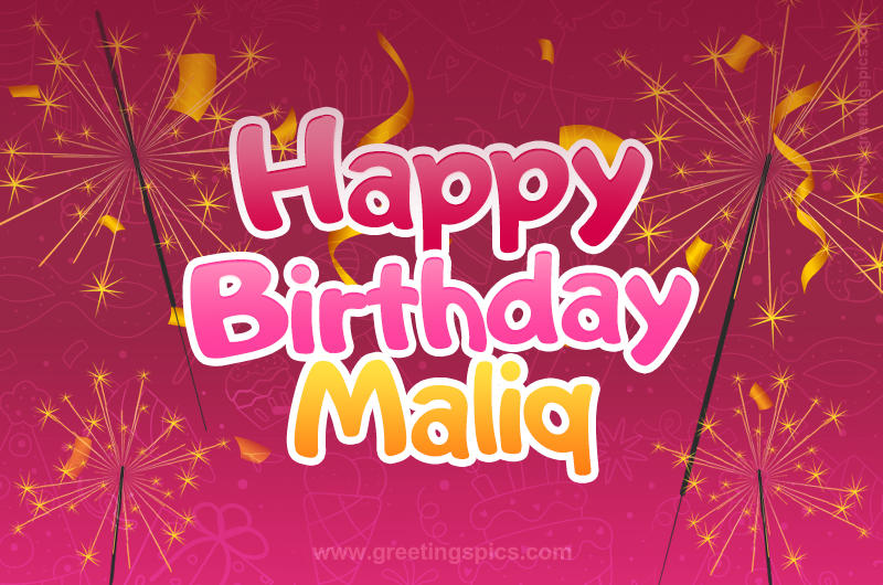 Happy Birthday Maliq Image with sparklers