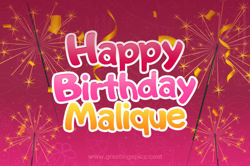 Happy Birthday Malique Image with sparklers