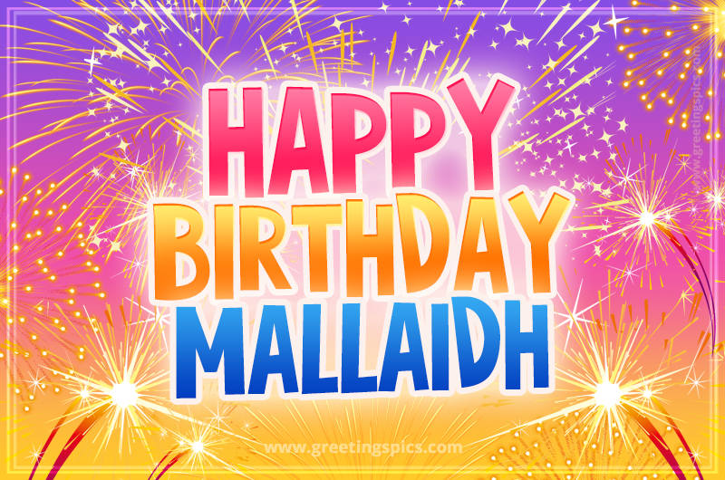 Happy Birthday Mallaidh Picture with fireworks