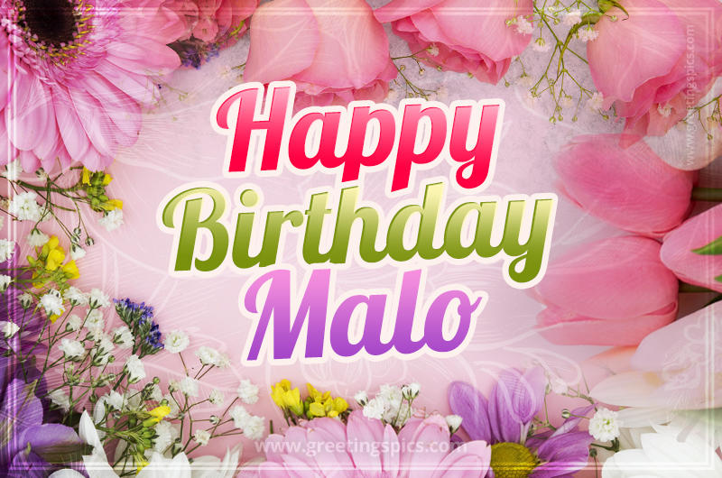 Happy Birthday Malo Picture with beautiful flowers