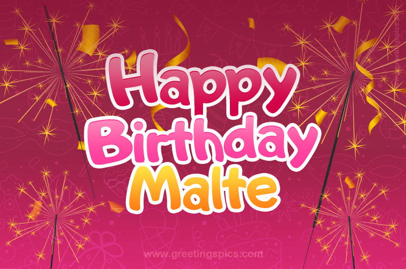 Happy Birthday Malte Image with sparklers