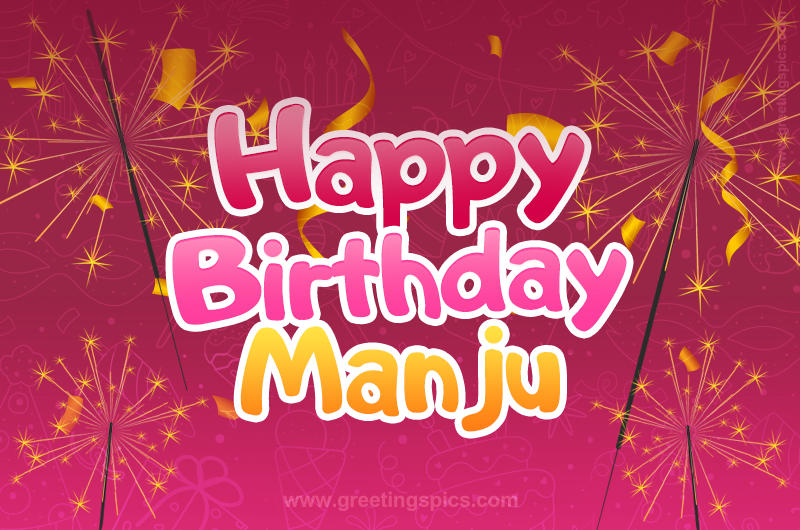 Happy Birthday Manju Image with sparklers