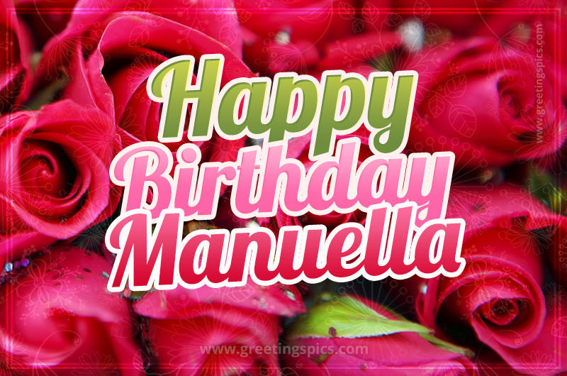 Happy Birthday Manuella beautiful Image with red roses