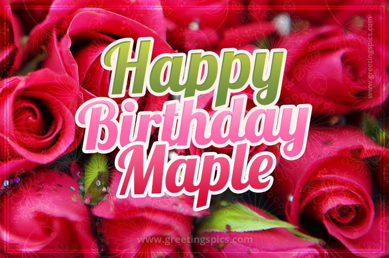 Happy Birthday Maple beautiful Image with red roses