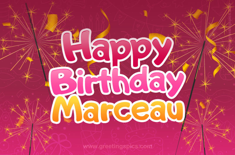 Happy Birthday Marceau Image with sparklers