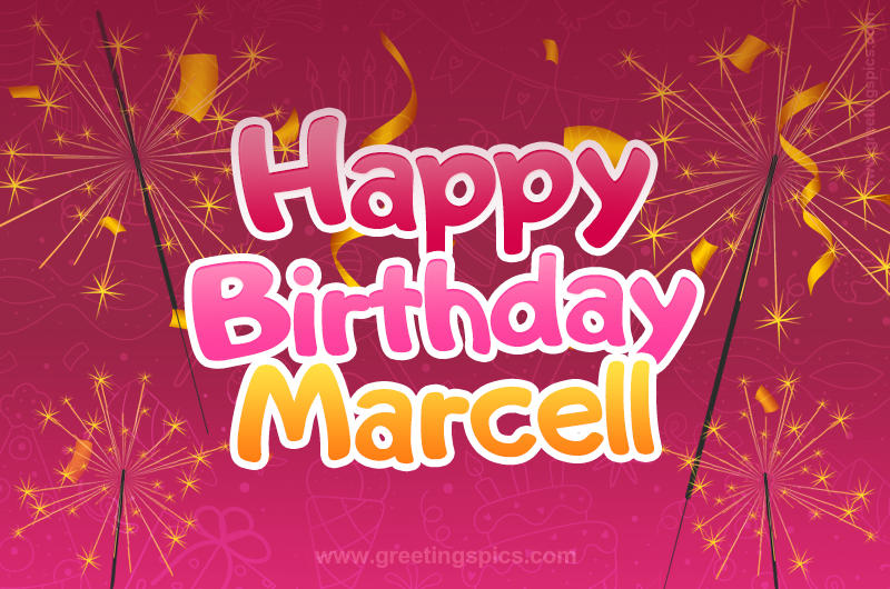 Happy Birthday Marcell Image with sparklers