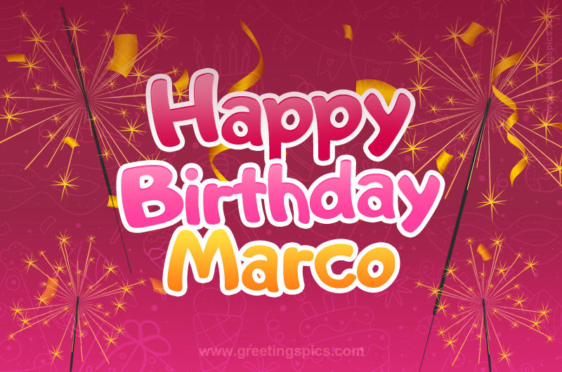 Happy Birthday Marco Image with sparklers