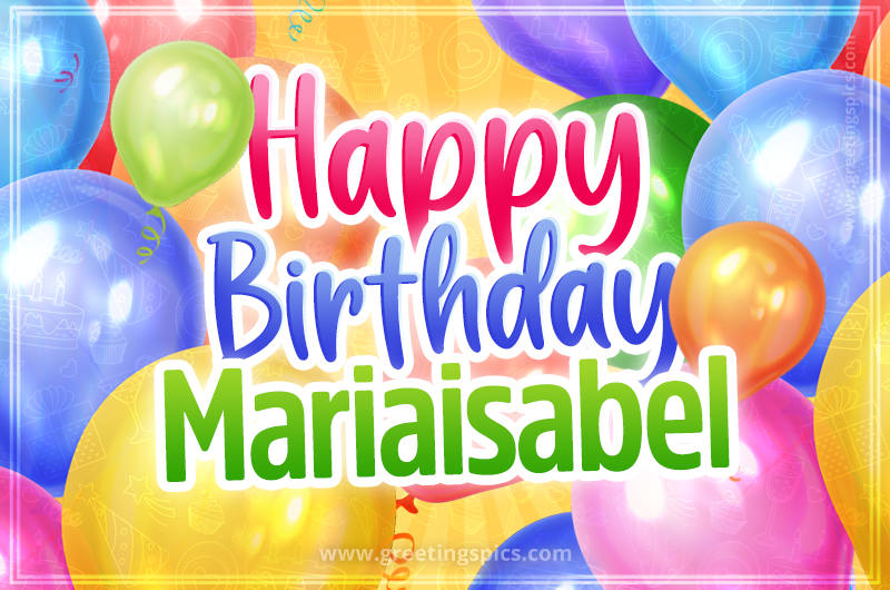 Happy Birthday Mariaisabel Image with colorful balloons