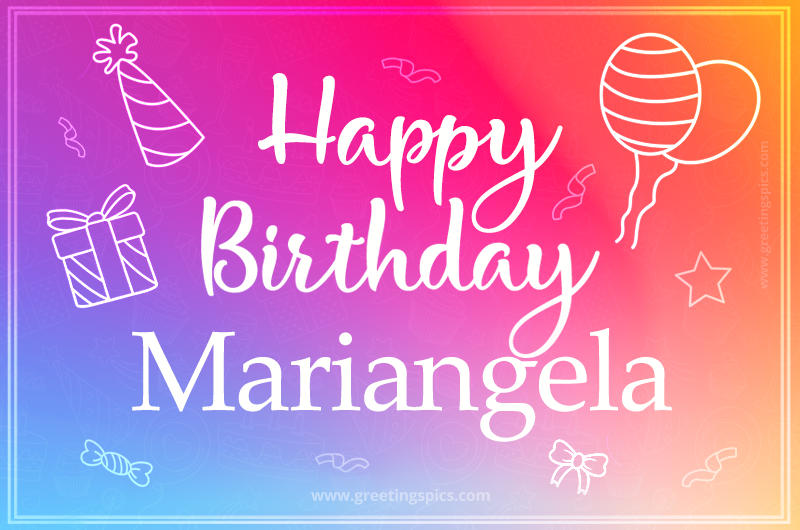 Colorful Happy Birthday Card For Mariangela