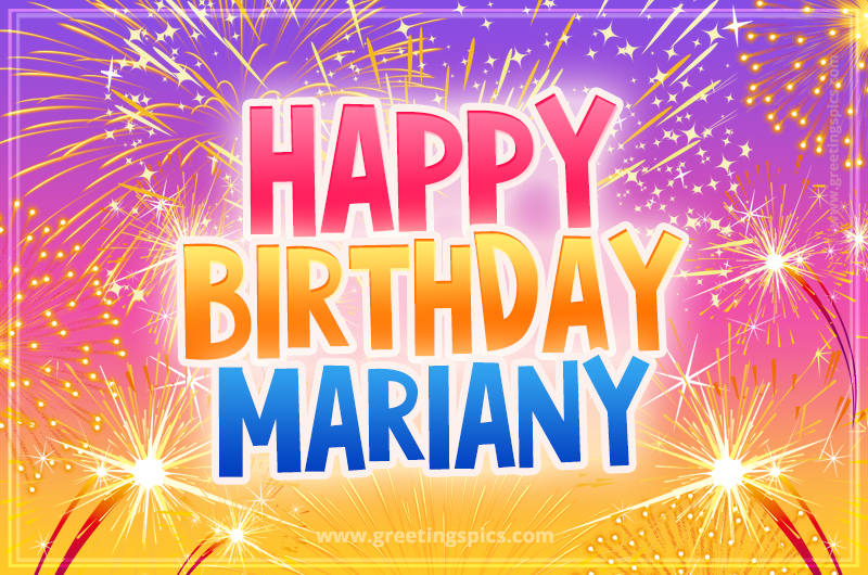 Happy Birthday Mariany Picture with fireworks