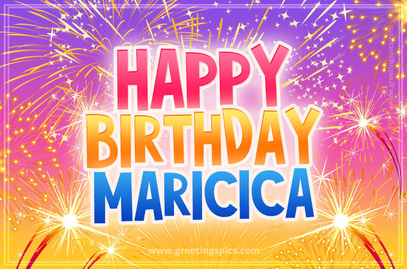 Happy Birthday Maricica Picture with fireworks