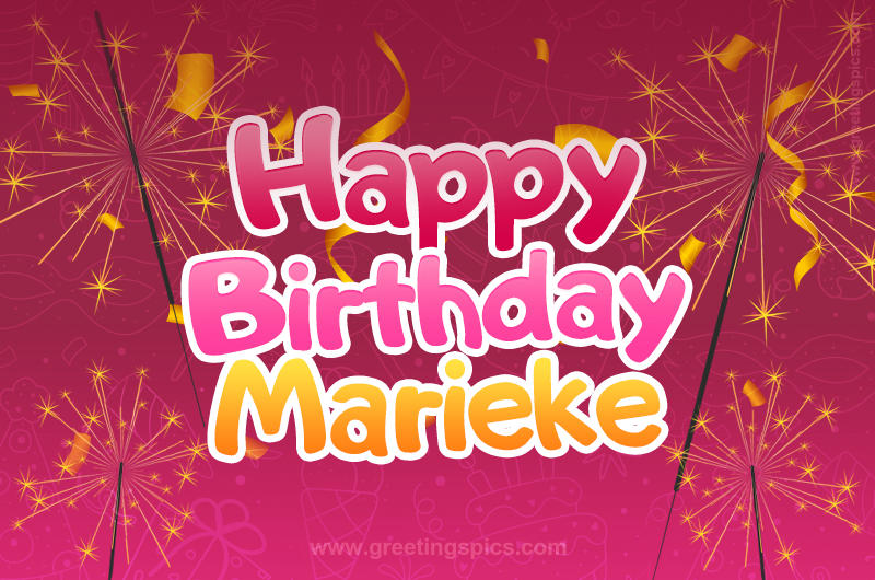 Happy Birthday Marieke Image with sparklers