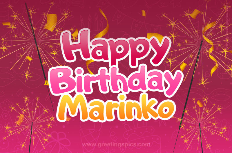 Happy Birthday Marinko Image with sparklers