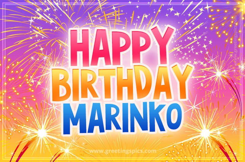 Happy Birthday Marinko Picture with fireworks