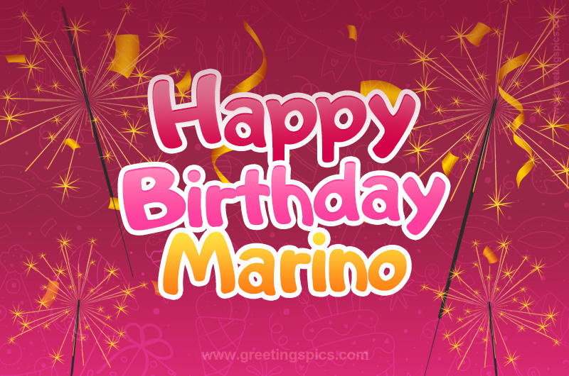 Happy Birthday Marino Image with sparklers