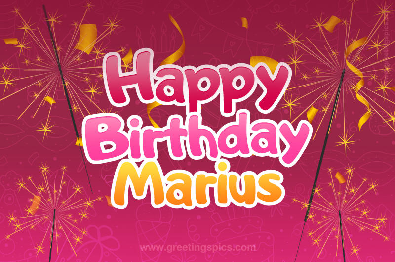 Happy Birthday Marius Image with sparklers