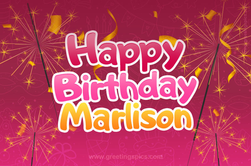 Happy Birthday Marlison Image with sparklers