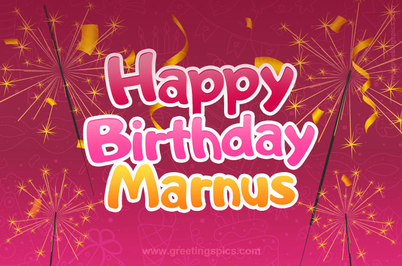 Happy Birthday Marnus Image with sparklers