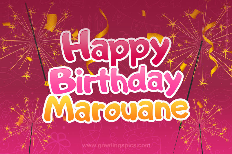 Happy Birthday Marouane Image with sparklers