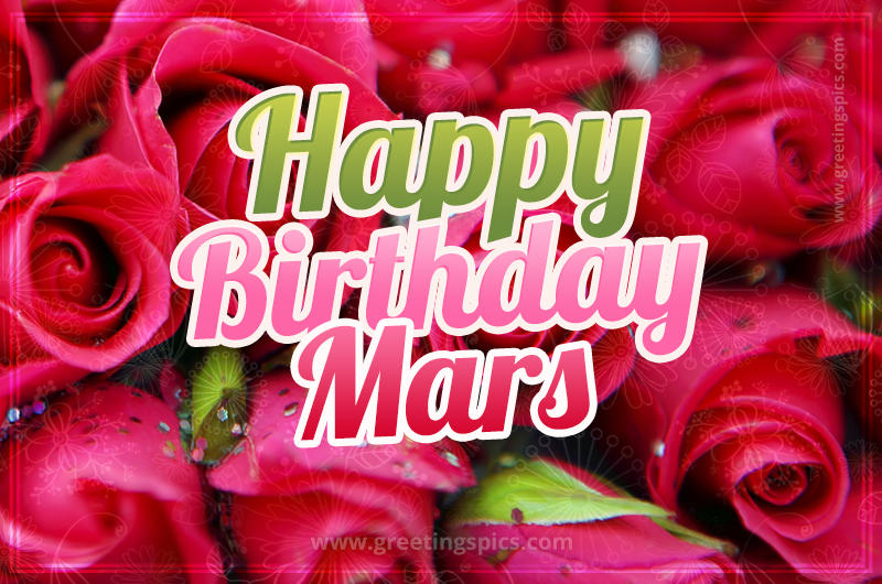 Happy Birthday Mars beautiful Image with red roses