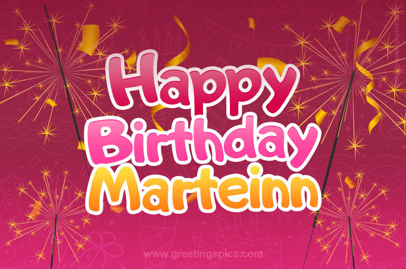 Happy Birthday Marteinn Image with sparklers