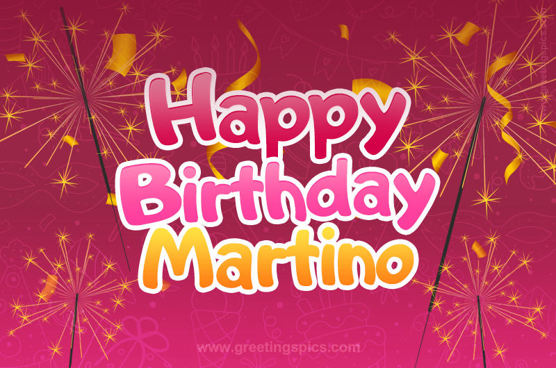 Happy Birthday Martino Image with sparklers