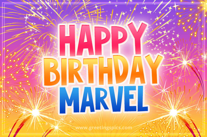 Happy Birthday Marvel Picture with fireworks