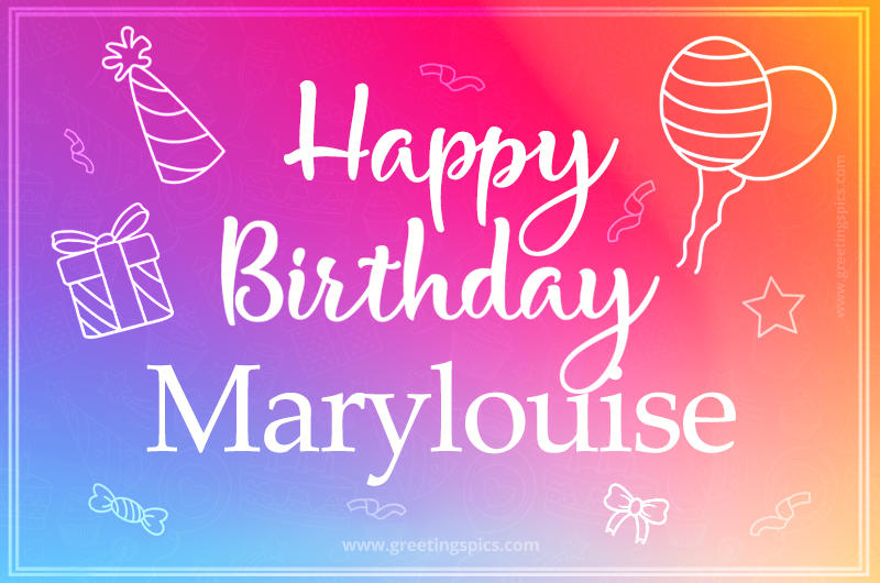 Colorful Happy Birthday Card For Marylouise