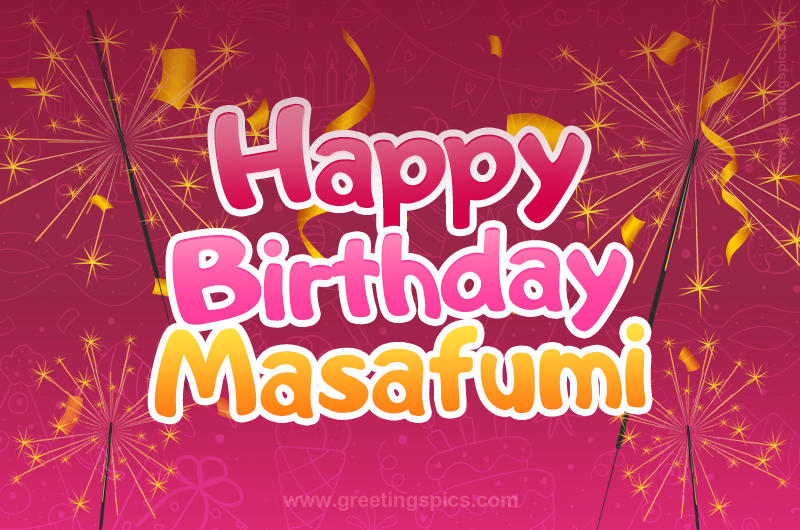 Happy Birthday Masafumi Image with sparklers