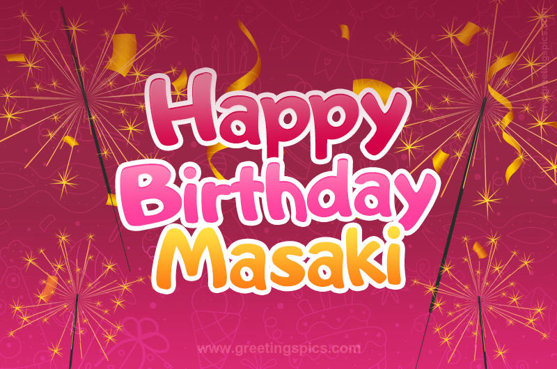 Happy Birthday Masaki Image with sparklers