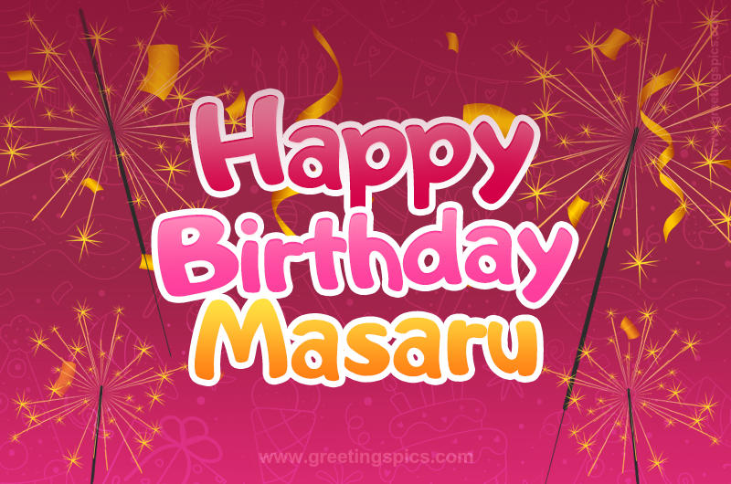 Happy Birthday Masaru Image with sparklers