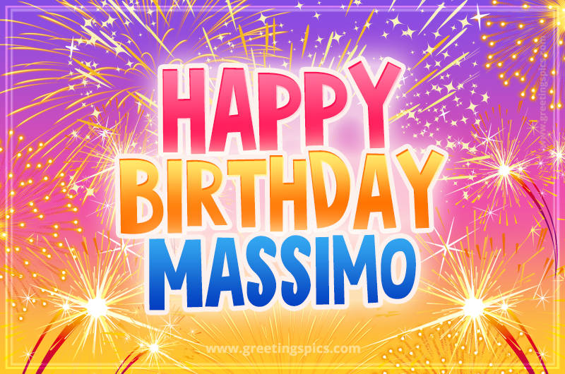 Happy Birthday Massimo Picture with fireworks