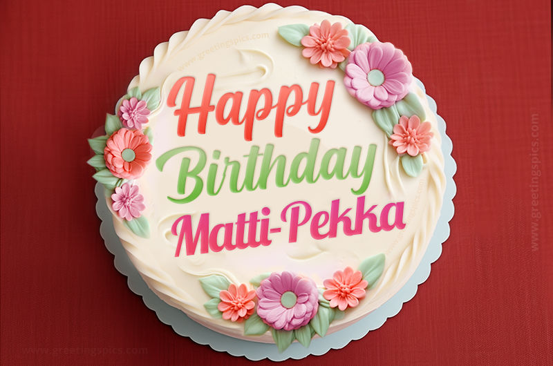 Happy Birthday Matti-Pekka Cake Image With Name