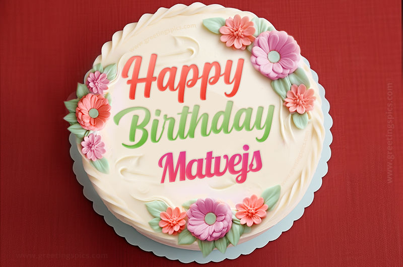 Happy Birthday Matvejs Cake Image With Name