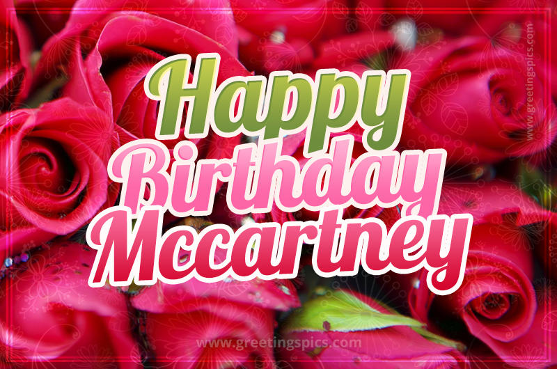 Happy Birthday Mccartney beautiful Image with red roses