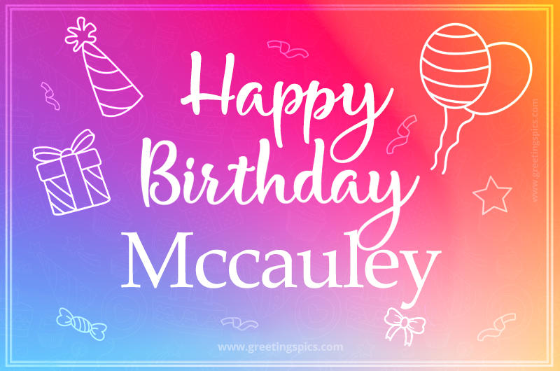 Colorful Happy Birthday Card For Mccauley