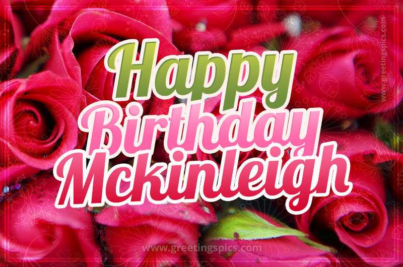 Happy Birthday Mckinleigh beautiful Image with red roses