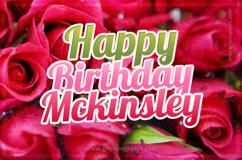 Happy Birthday Mckinsley beautiful Image with red roses