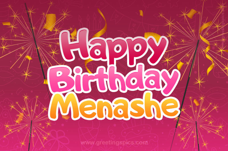 Happy Birthday Menashe Image with sparklers