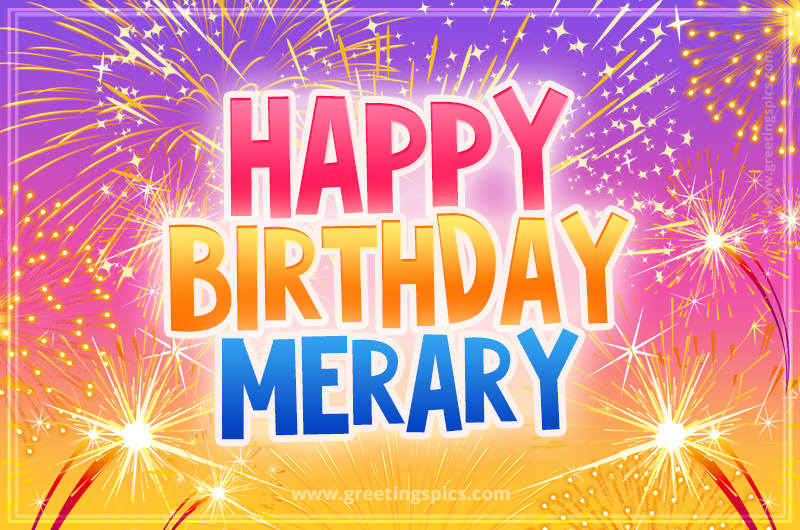 Happy Birthday Merary Picture with fireworks