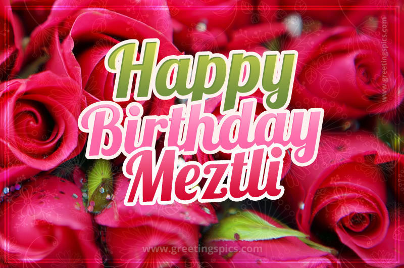 Happy Birthday Meztli beautiful Image with red roses