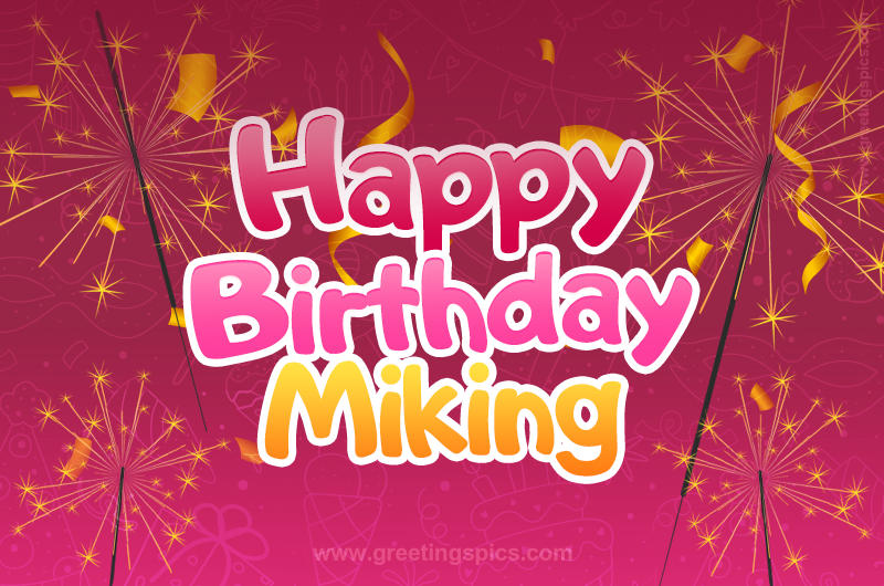 Happy Birthday Miking Image with sparklers