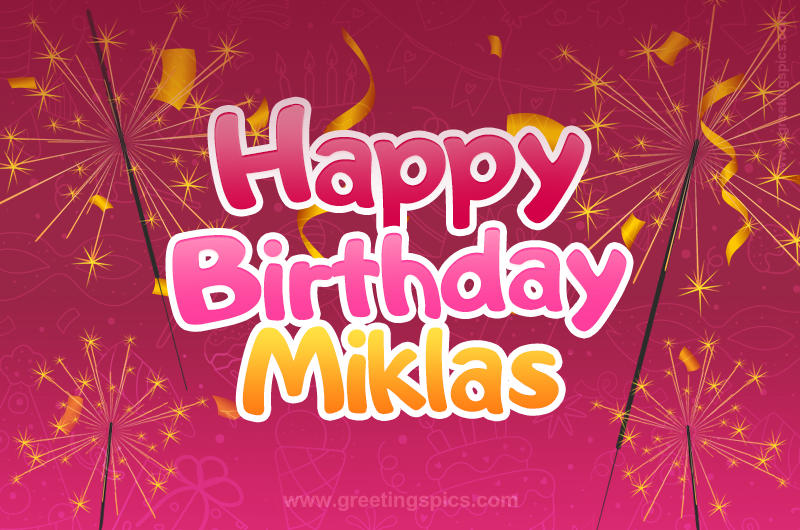 Happy Birthday Miklas Image with sparklers