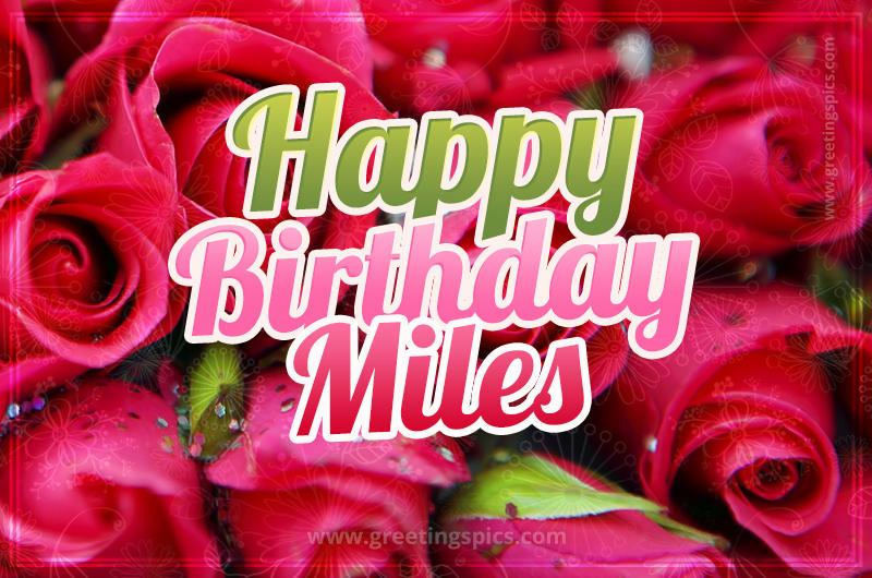 Happy Birthday Miles beautiful Image with red roses