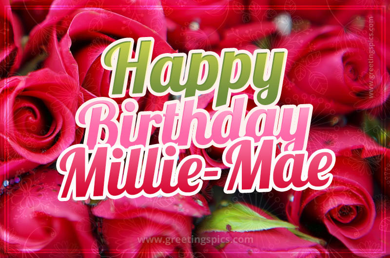 Happy Birthday Millie-Mae beautiful Image with red roses