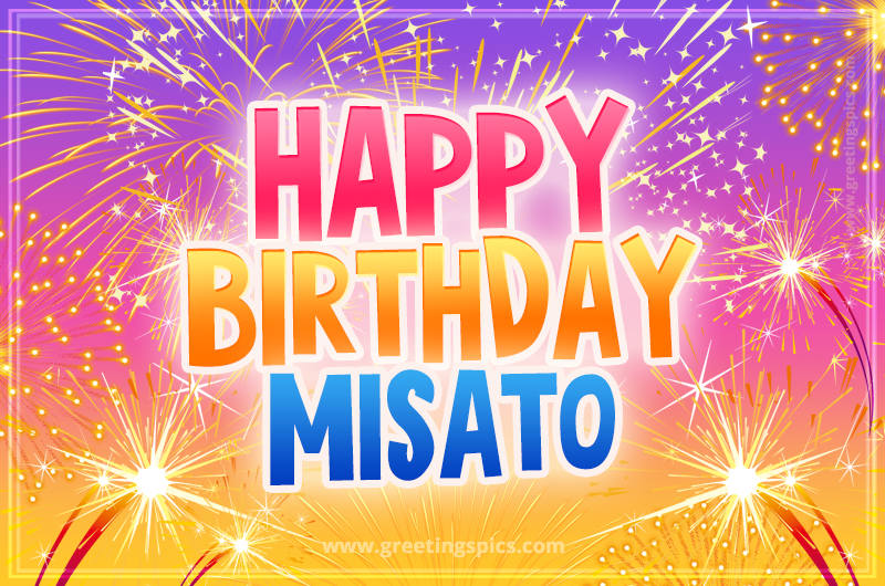 Happy Birthday Misato Picture with fireworks