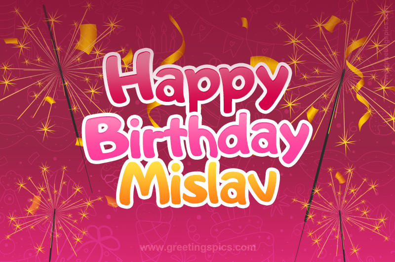 Happy Birthday Mislav Image with sparklers